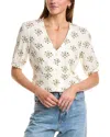 Kule Button Cropped Blouse In White