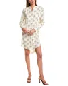 Kule Button Front Mini Dress In White