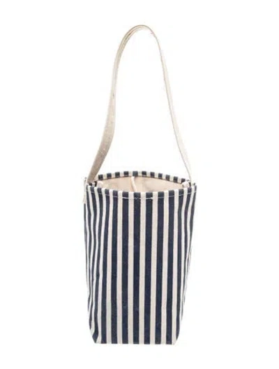 Pre-owned Kule Canvas Bucket Bag In Blue/neutrals