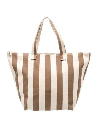 Pre-owned Kule Canvas Top Handle Bag In Brown