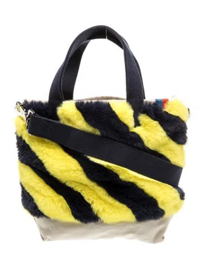 Pre-owned Kule Canvas Tote In Blue/yellow