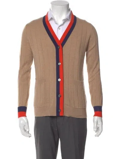 Pre-owned Kule Cashmere Colorblock Pattern Cardigan In Neutral