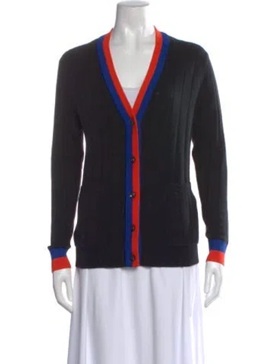 Pre-owned Kule Cashmere Colorblock Pattern Sweater In Black
