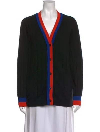 Pre-owned Kule Cashmere Colorblock Pattern Sweater In Black