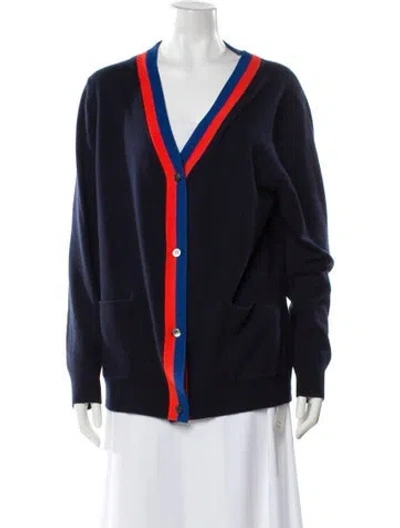 Pre-owned Kule Cashmere Colorblock Pattern Sweater In Blue