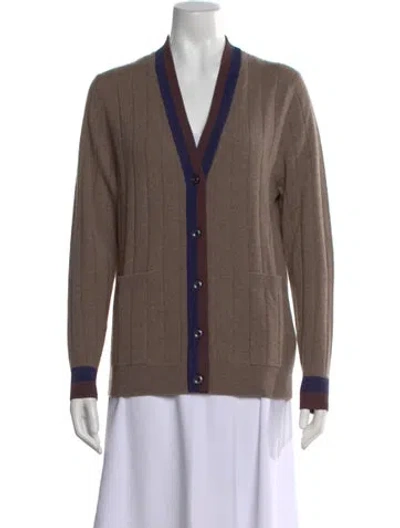 Pre-owned Kule Cashmere Colorblock Pattern Sweater In Brown