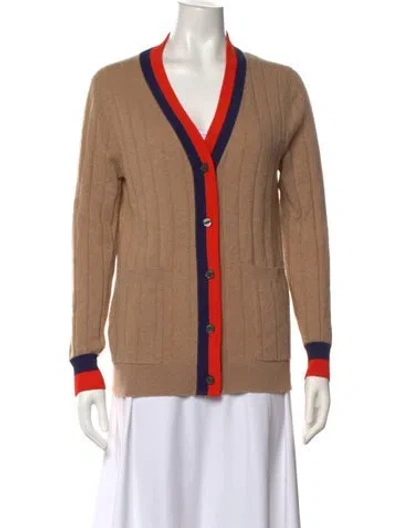 Pre-owned Kule Cashmere Colorblock Pattern Sweater In Brown/neutrals