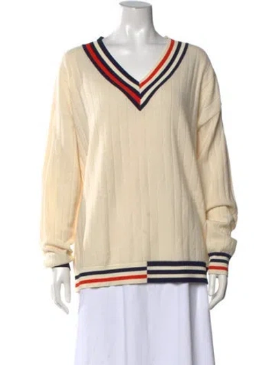 Pre-owned Kule Cashmere Colorblock Pattern Sweater In Neutrals