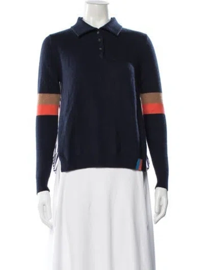 Pre-owned Kule Cashmere Colorblock Pattern Sweater In Orange