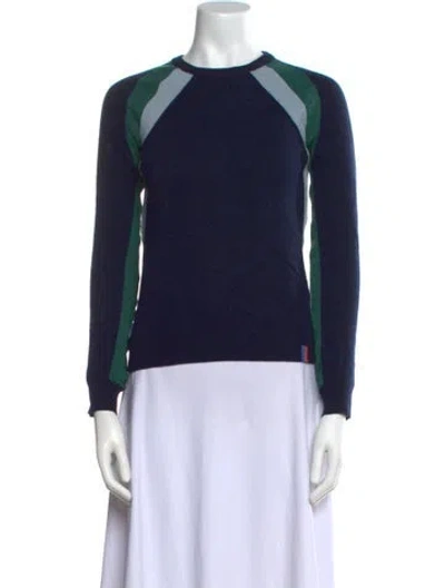 Pre-owned Kule Cashmere Crew Neck Sweater In Blue