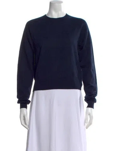 Pre-owned Kule Cashmere Crew Neck Sweater In Blue