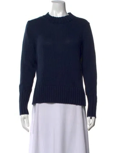 Pre-owned Kule Cashmere Crew Neck Sweater In Blue