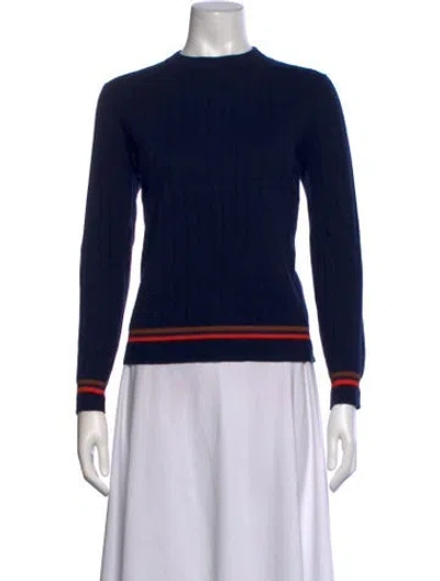 Pre-owned Kule Cashmere Crew Neck Sweater In Blue