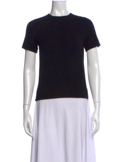 Pre-owned Kule Cashmere Crew Neck T-shirt In Black/brown