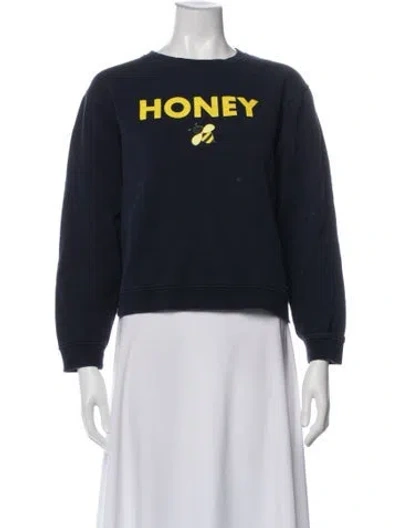 Pre-owned Kule Cashmere Graphic Print Sweater In Blue