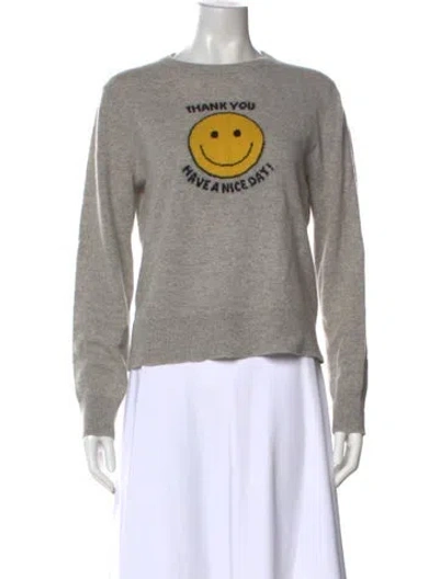 Pre-owned Kule Cashmere Graphic Print Sweater In Gray