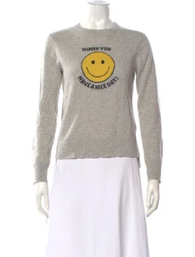 Pre-owned Kule Cashmere Graphic Print Sweater In Gray