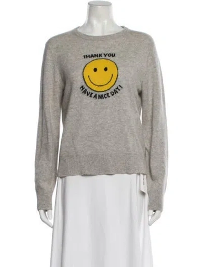 Pre-owned Kule Cashmere Graphic Print Sweater In Gray
