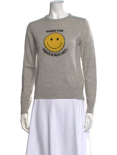 Pre-owned Kule Cashmere Graphic Print Sweater In Grey