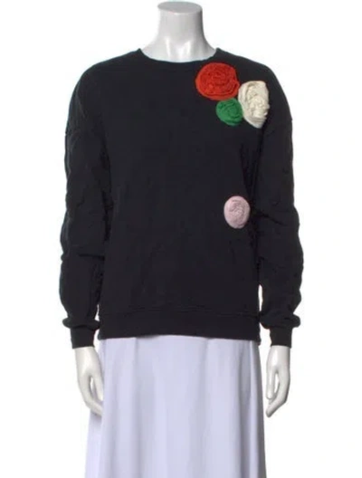 Pre-owned Kule Cashmere Graphic Print Sweatshirt In Blue