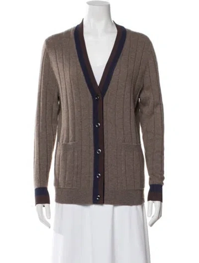 Pre-owned Kule Cashmere Open Front Sweater In Brown
