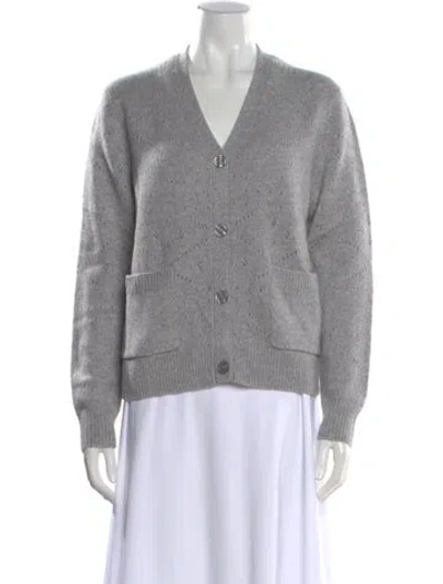 Pre-owned Kule Cashmere Patterned Sweater In Gray