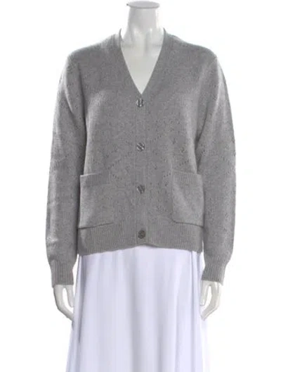 Pre-owned Kule Cashmere Patterned Sweater In Gray