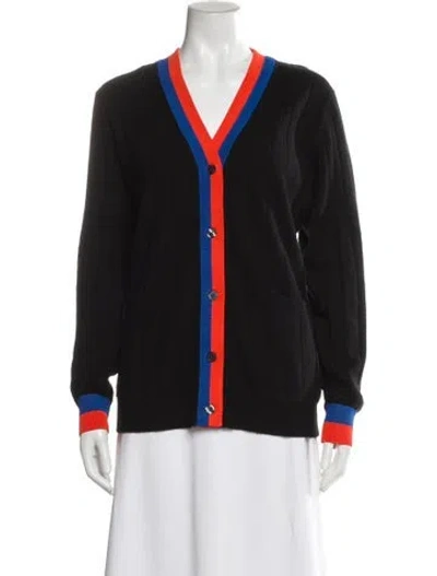 Pre-owned Kule Cashmere Striped Sweater In Black