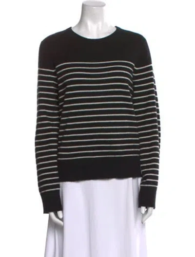 Pre-owned Kule Cashmere Striped Sweater In Black