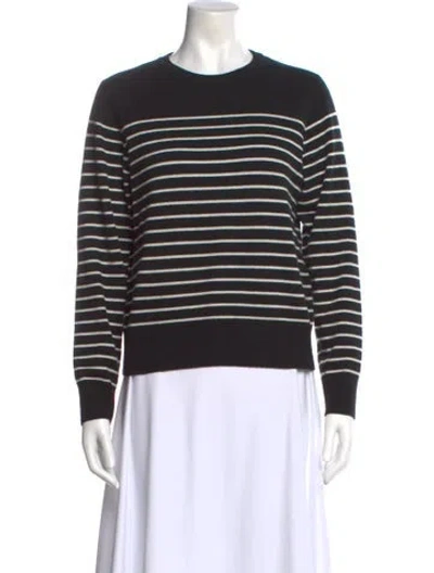 Pre-owned Kule Cashmere Striped Sweater In Black