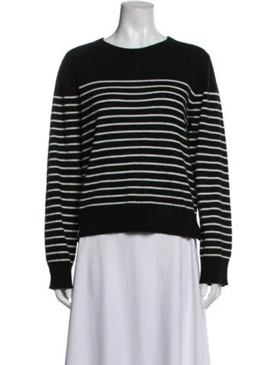 Pre-owned Kule Cashmere Striped Sweater In Black