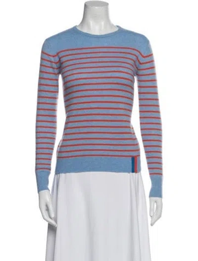 Pre-owned Kule Cashmere Striped Sweater In Blue