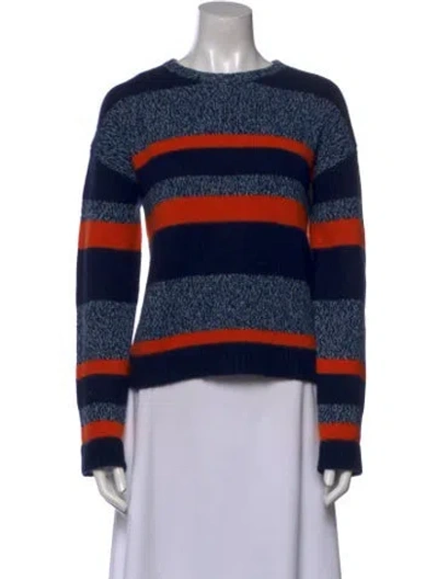 Pre-owned Kule Cashmere Striped Sweater In Blue