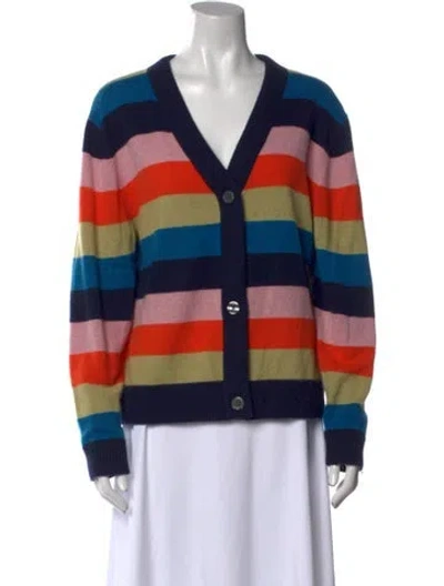 Pre-owned Kule Cashmere Striped Sweater In Blue