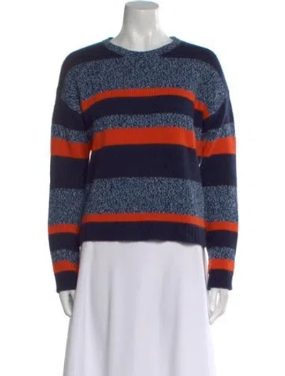 Pre-owned Kule Cashmere Striped Sweater In Blue