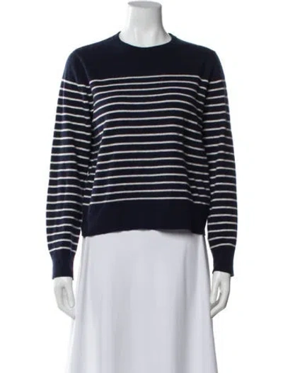 Pre-owned Kule Cashmere Striped Sweater In Blue