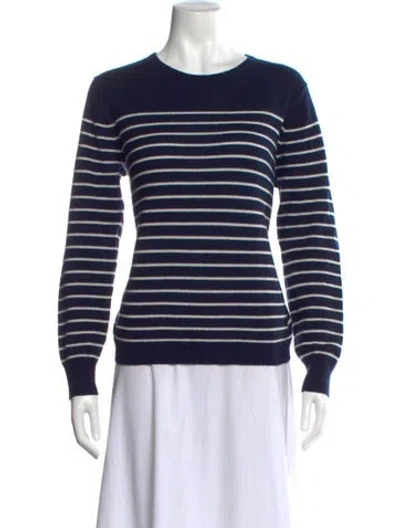 Pre-owned Kule Cashmere Striped Sweater In Blue