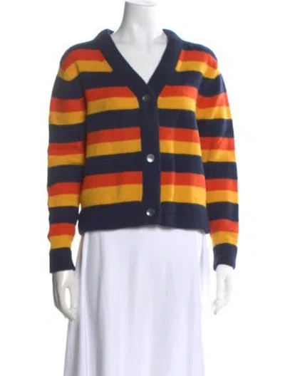 Pre-owned Kule Cashmere Striped Sweater In Blue
