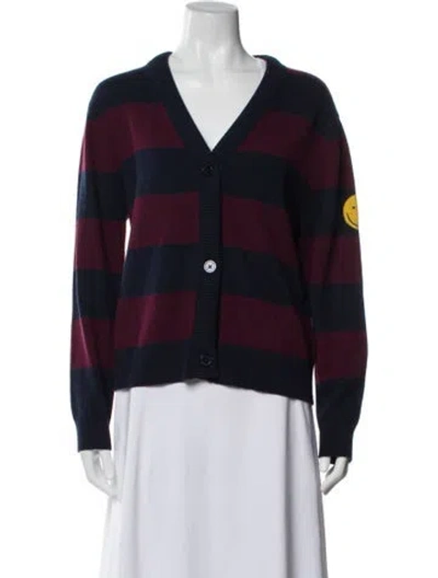 Pre-owned Kule Cashmere Striped Sweater In Blue