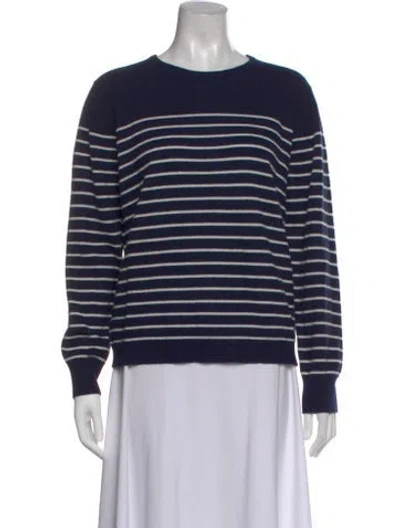 Pre-owned Kule Cashmere Striped Sweater In Blue