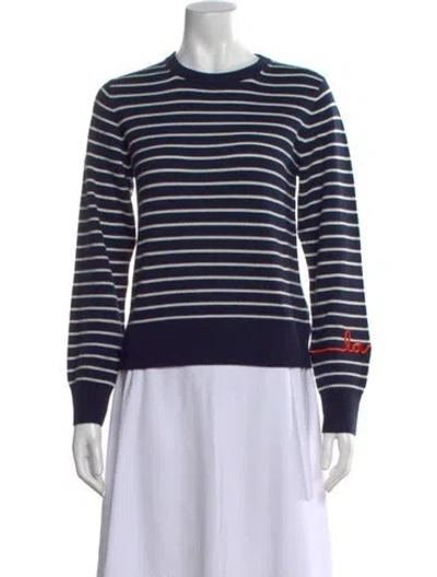 Pre-owned Kule Cashmere Striped Sweater In Blue