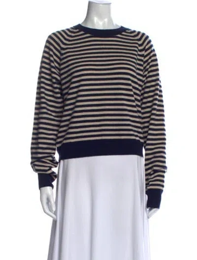 Pre-owned Kule Cashmere Striped Sweater In Blue