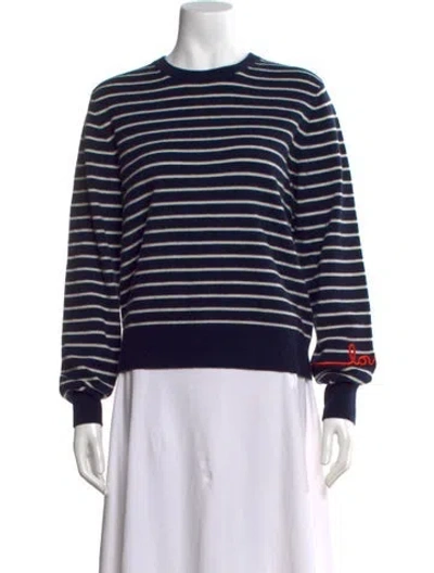 Pre-owned Kule Cashmere Striped Sweater In Blue