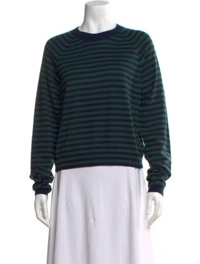 Pre-owned Kule Cashmere Striped Sweater In Blue