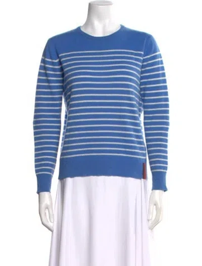 Pre-owned Kule Cashmere Striped Sweater In Blue