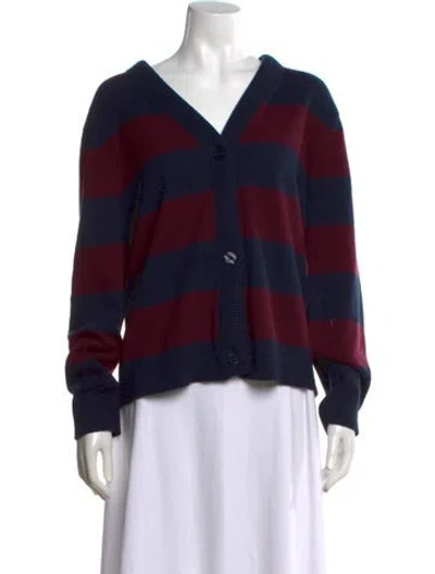 Pre-owned Kule Cashmere Striped Sweater In Blue