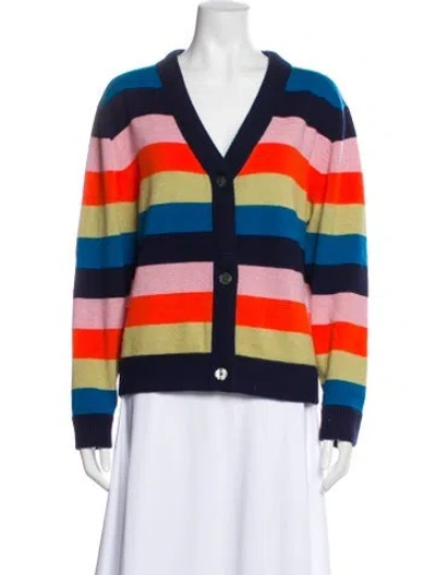 Pre-owned Kule Cashmere Striped Sweater In Blue