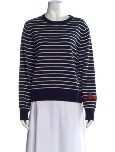Pre-owned Kule Cashmere Striped Sweater In Blue
