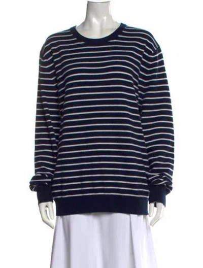 Pre-owned Kule Cashmere Striped Sweater In Blue