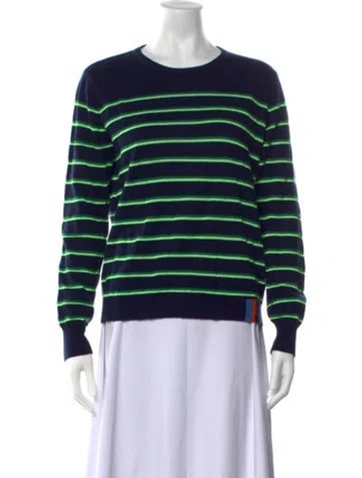 Pre-owned Kule Cashmere Striped Sweater In Blue
